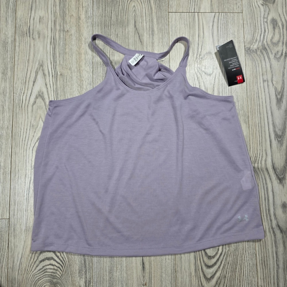 Under Armour Tech Victory Tank Top Loose Fit - Light Purple - Womens Small NWT